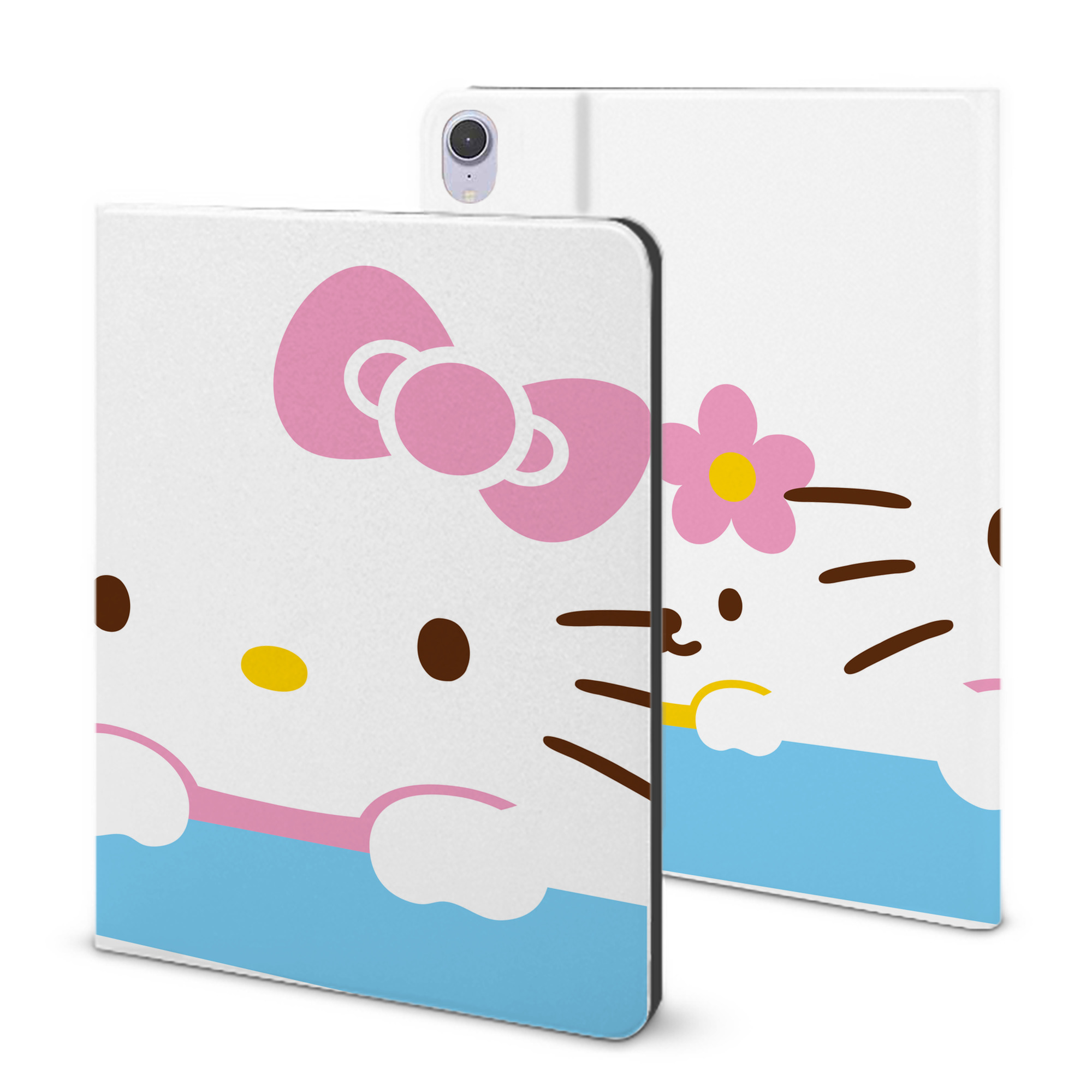 （画像用） Hello Kitty ハローキティ IPad ケース ブック型 PUレザー TPU 耐衝撃 軽量 薄型 ペン収納なし 全面保護 IPad 各モデル対応